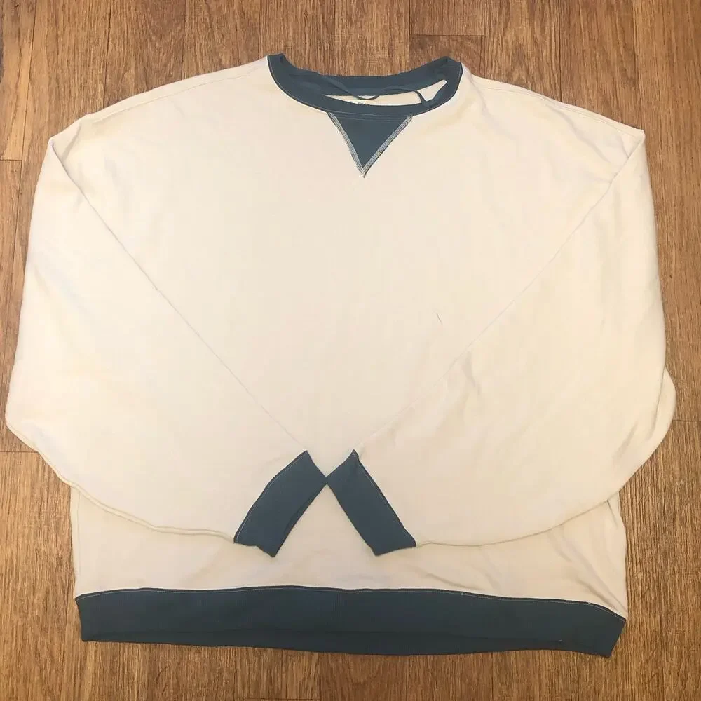 NWOT We the Free / Free People Classic Crew Colorblock Sweatshirt in Tea Combo - Picture 4 of 14